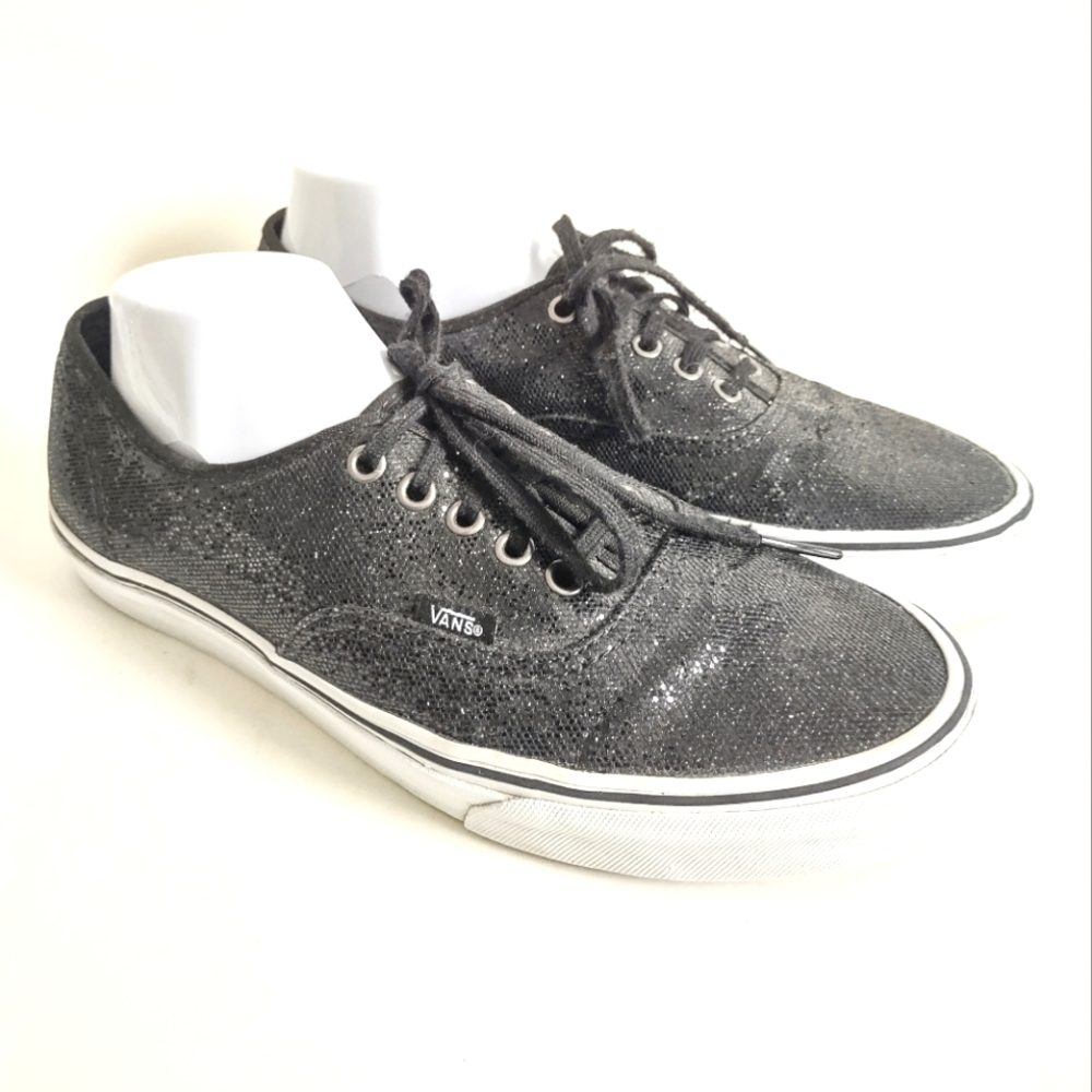 Vans Off The Wall Mens Sz 10 / Women Size 11.5 Black Sequins Skate Shoes (TB4R)